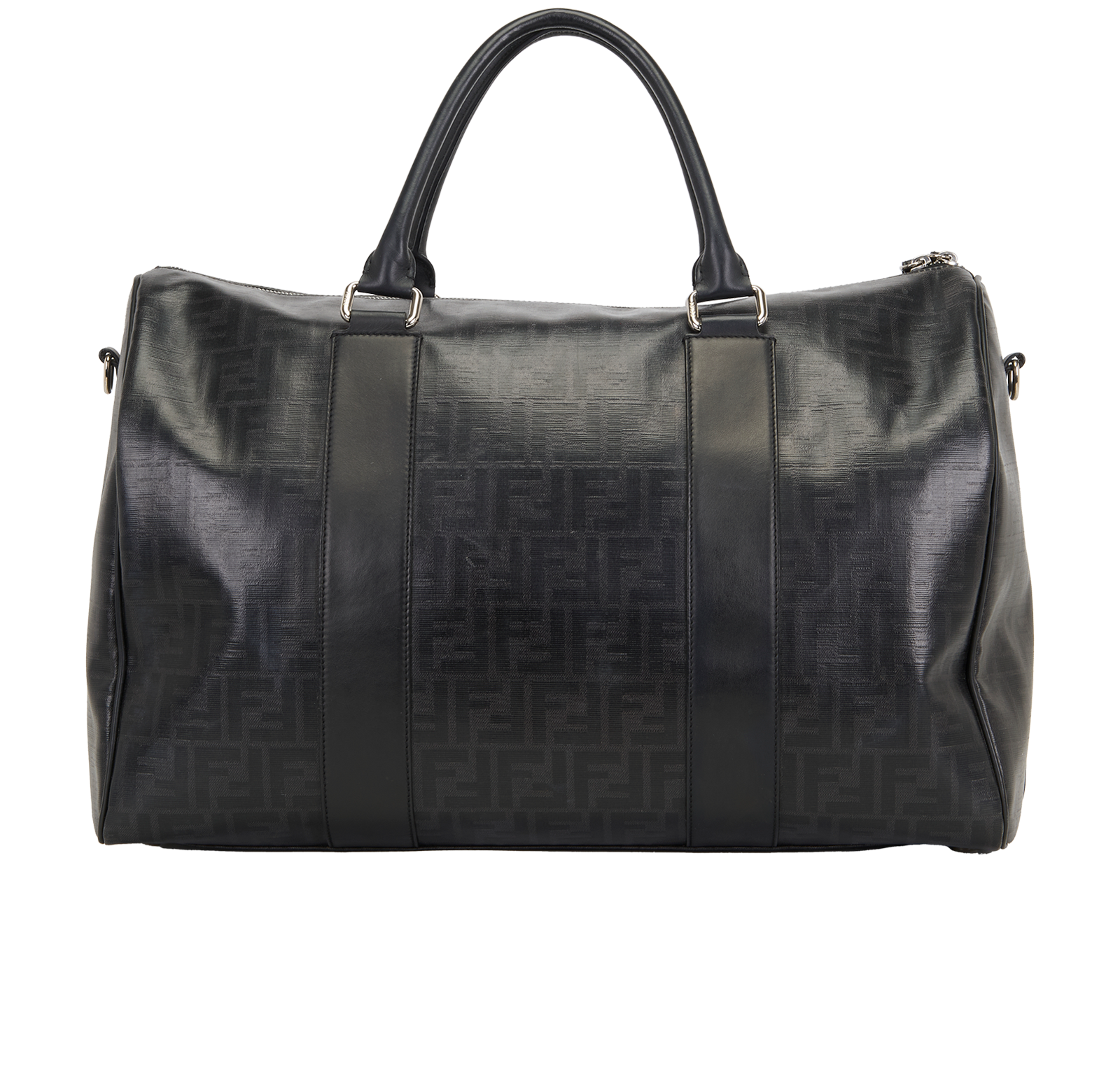 FF Logo Weekender, &pound;950, Handbags, Black, Canvas/Leather, Back view